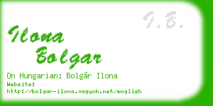 ilona bolgar business card