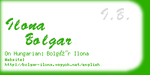 ilona bolgar business card